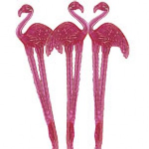 Island Party Luau Flamingo Drink Stirrers (Swizzle Sticks)